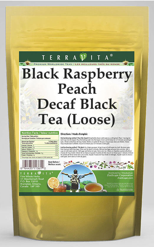 Black Raspberry Peach Decaf Black Tea (Loose)