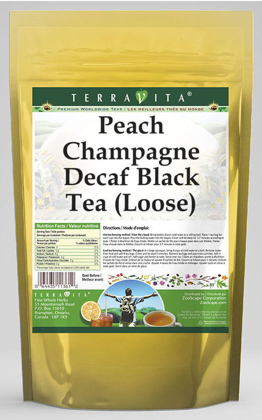 Peach Champagne Decaf Black Tea (Loose)