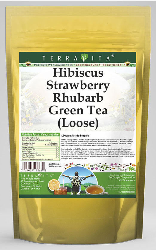 Hibiscus Strawberry Rhubarb Green Tea (Loose)
