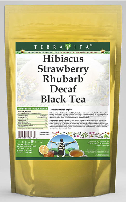 Hibiscus Strawberry Rhubarb Decaf Black Tea