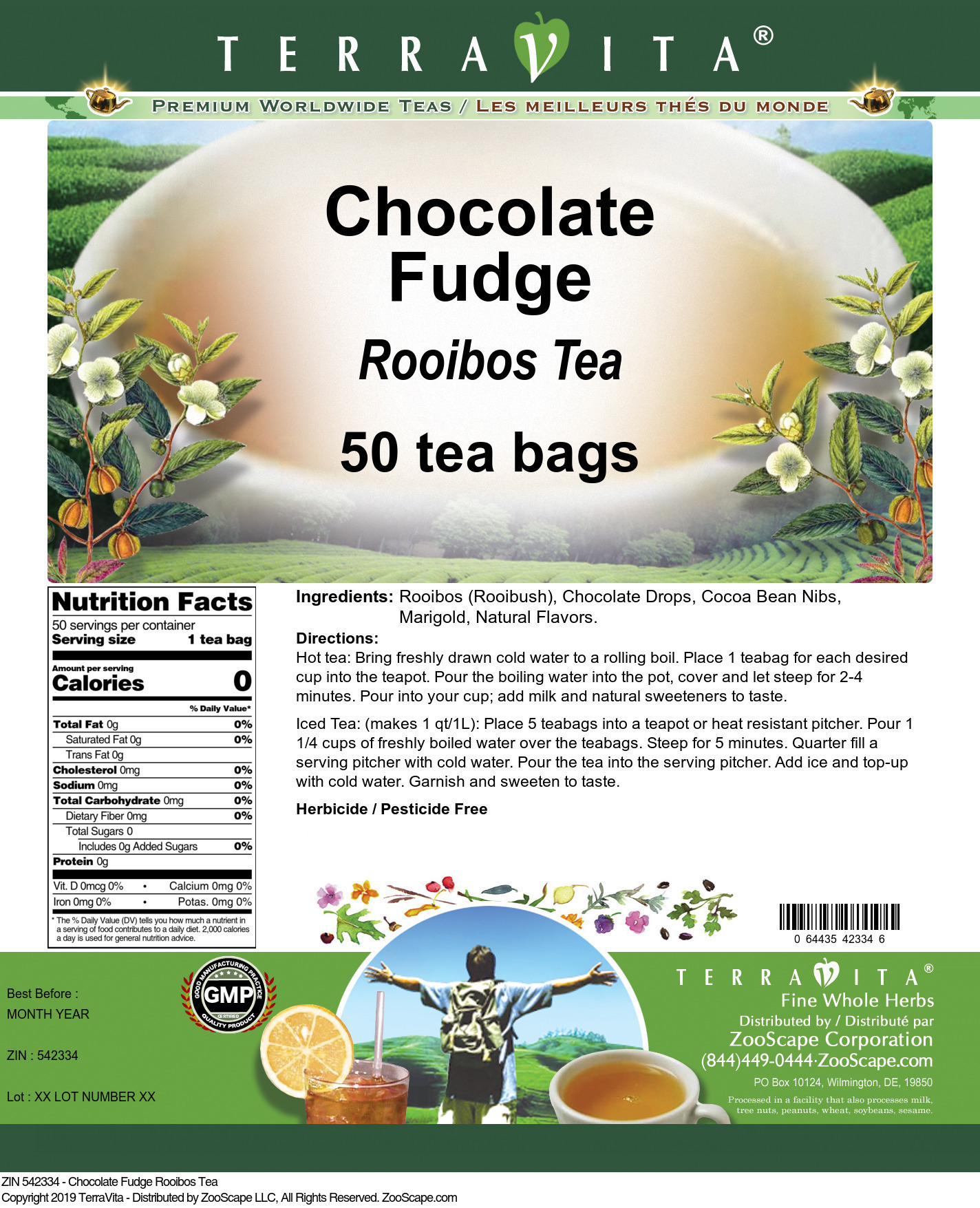 Chocolate Fudge Rooibos Tea - Label