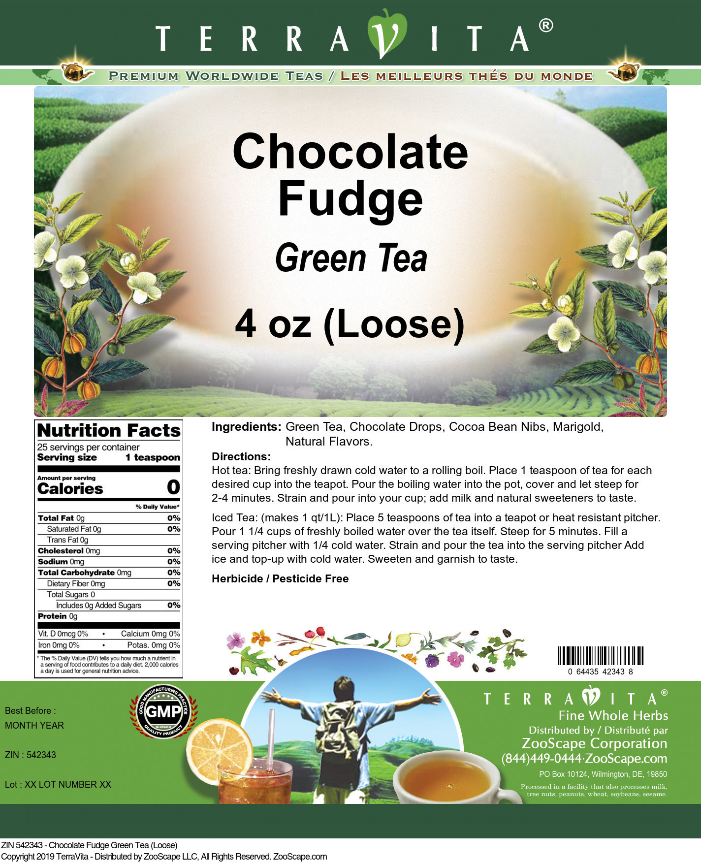 Chocolate Fudge Green Tea (Loose) - Label