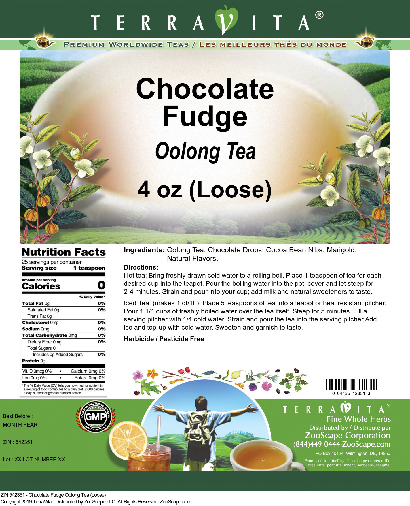 Chocolate Fudge Oolong Tea (Loose) - Label