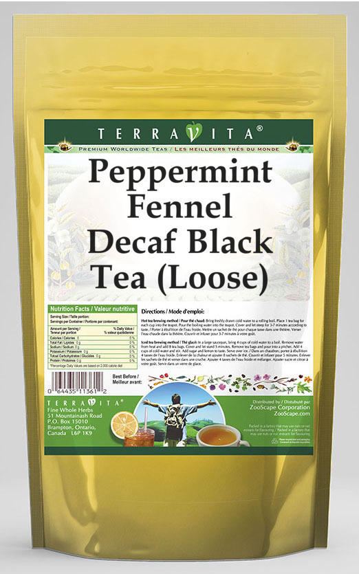 Peppermint Fennel Decaf Black Tea (Loose)