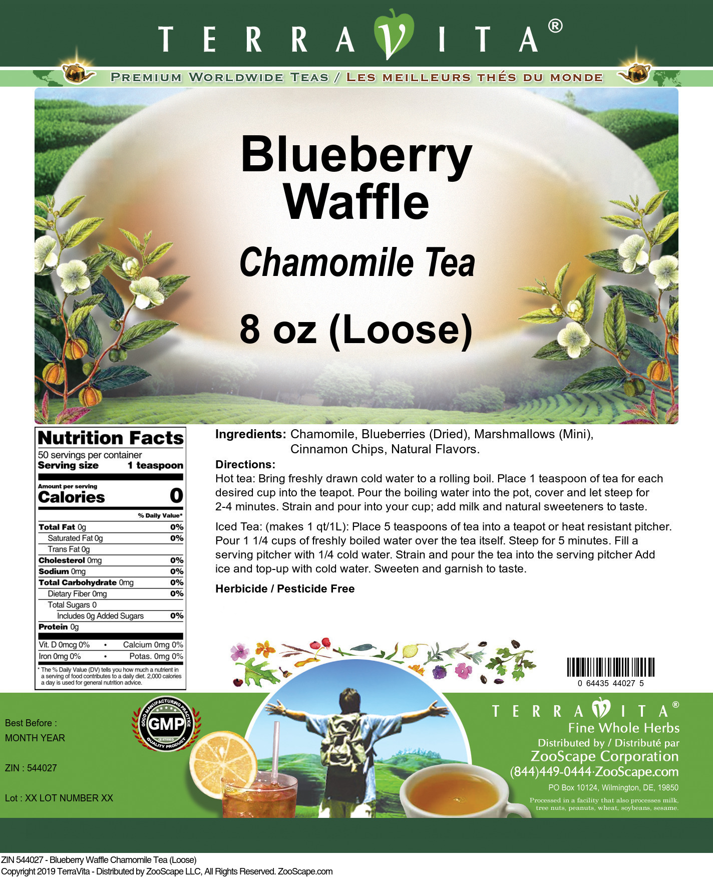 Blueberry Waffle Chamomile Tea (Loose) - Label