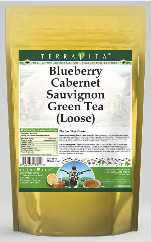 Blueberry Cabernet Sauvignon Green Tea (Loose)
