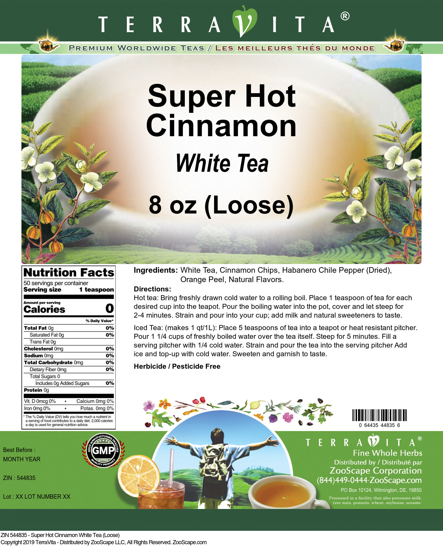 Super Hot Cinnamon White Tea (Loose) - Label