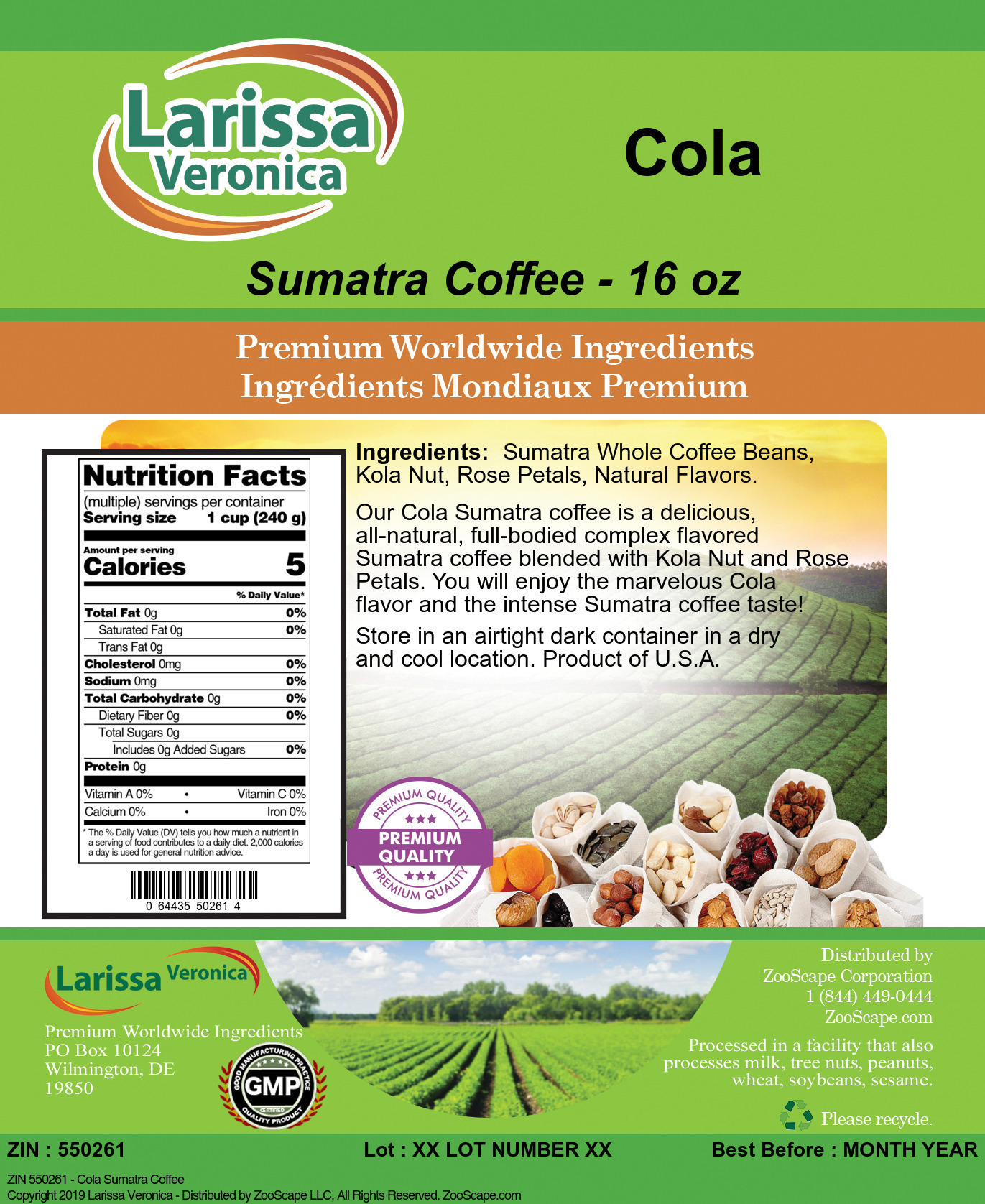 Cola Sumatra Coffee - Label