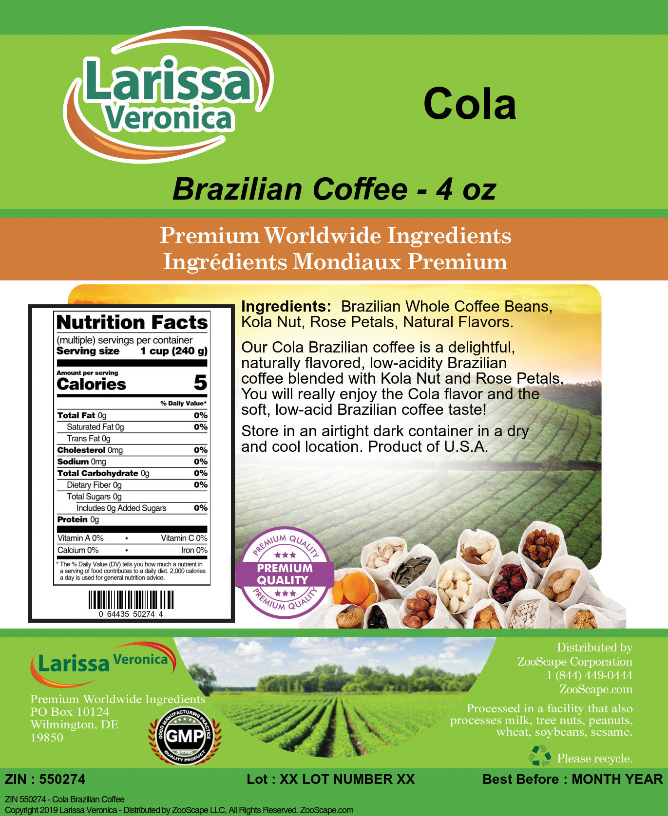 Cola Brazilian Coffee - Label