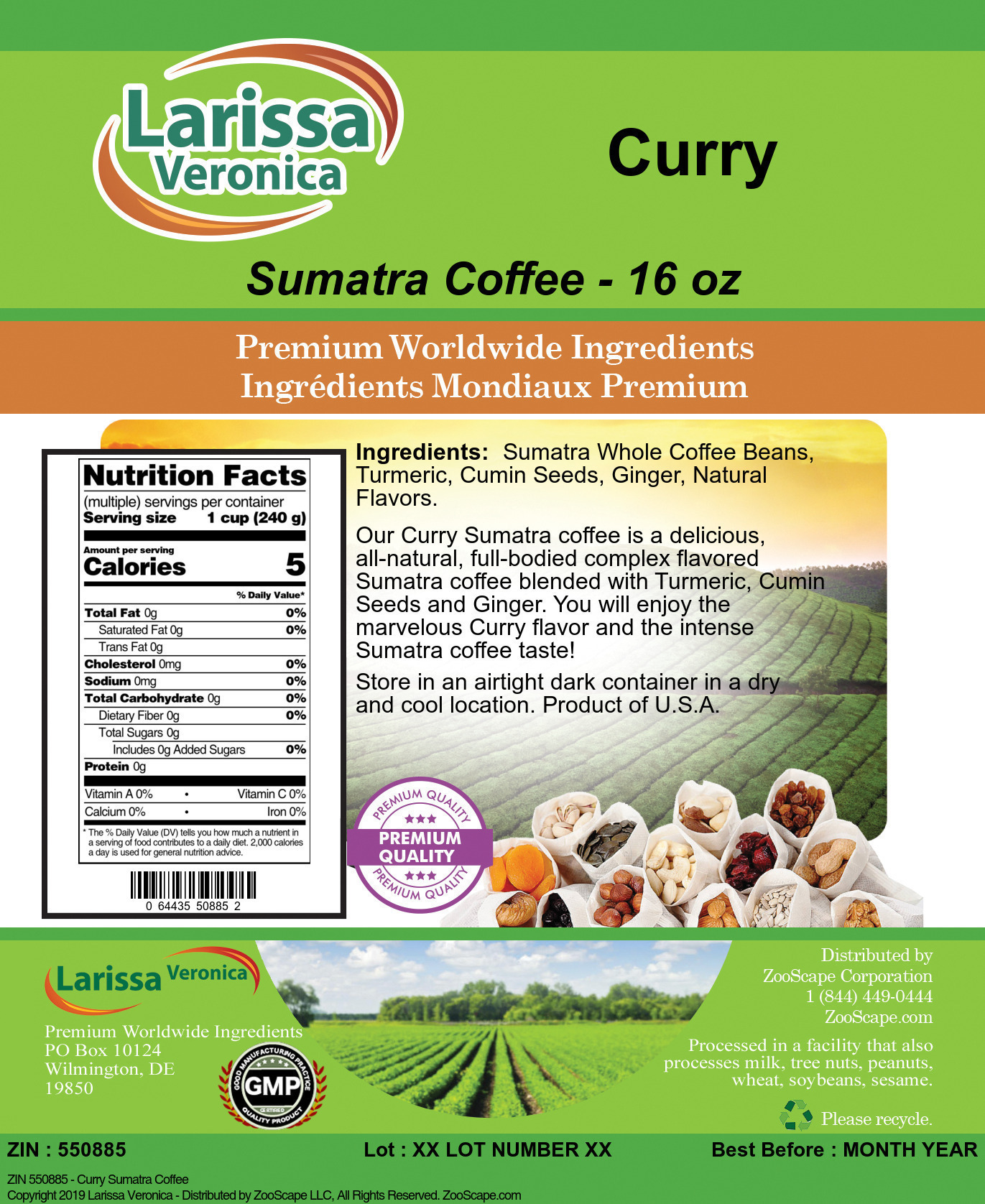 Curry Sumatra Coffee - Label