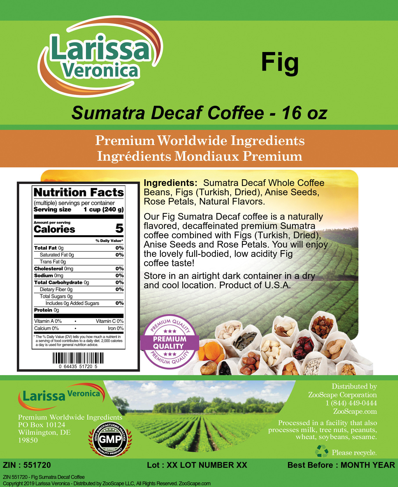 Fig Sumatra Decaf Coffee - Label