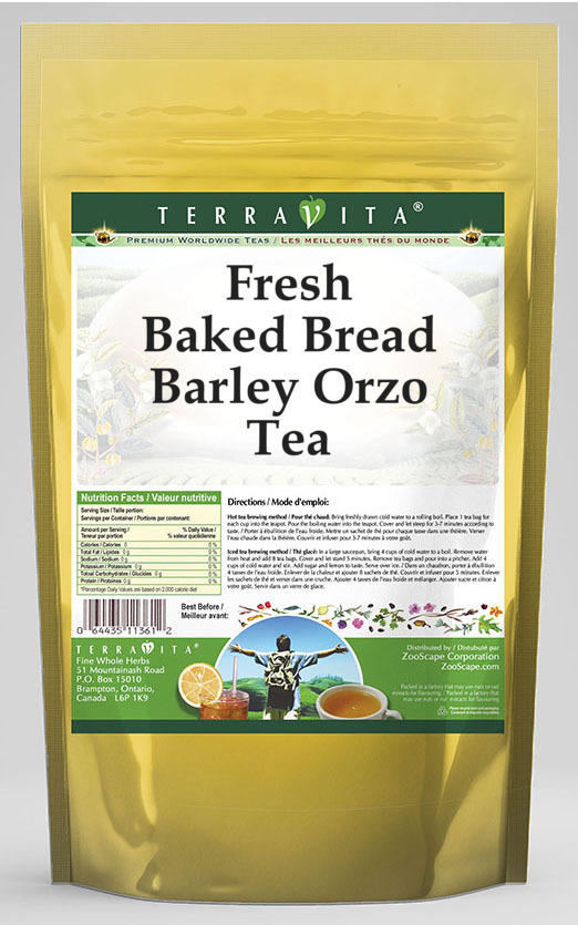 Fresh Baked Bread Barley Orzo Tea
