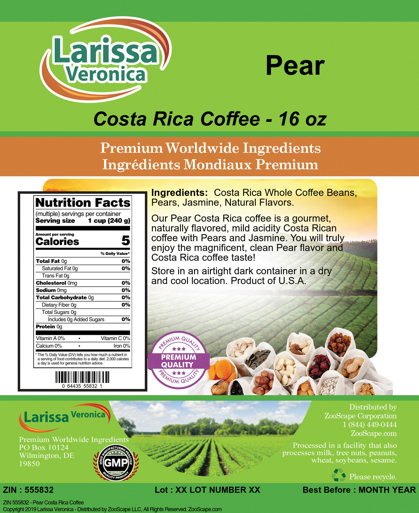 Pear Costa Rica Coffee - Label