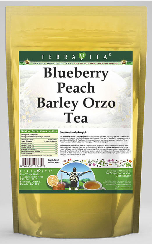 Blueberry Peach Barley Orzo Tea