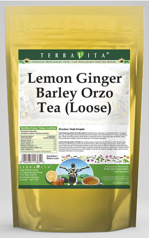 Lemon Ginger Barley Orzo Tea (Loose)