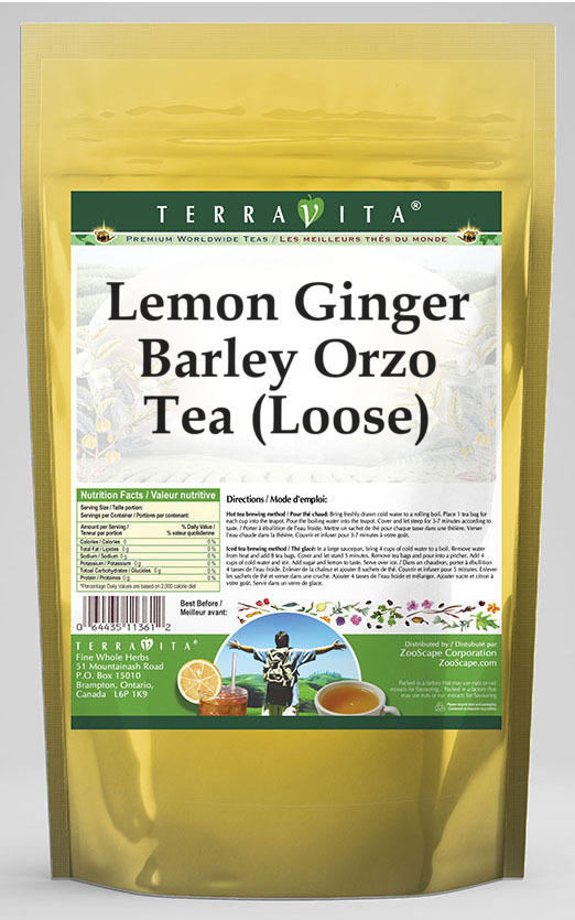 Lemon Ginger Barley Orzo Tea (Loose)