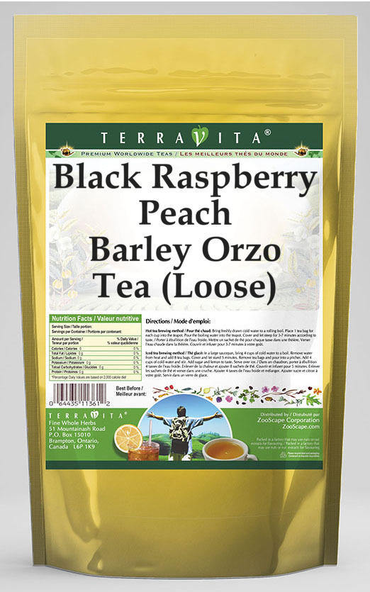 Black Raspberry Peach Barley Orzo Tea (Loose)