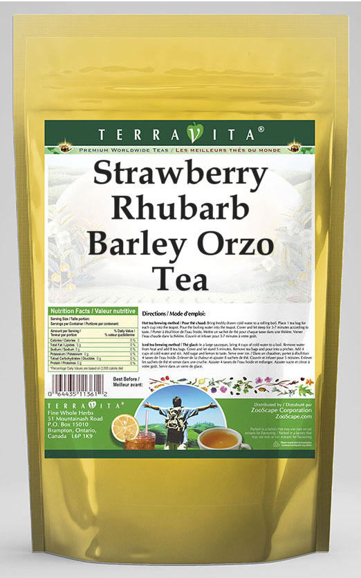 Strawberry Rhubarb Barley Orzo Tea