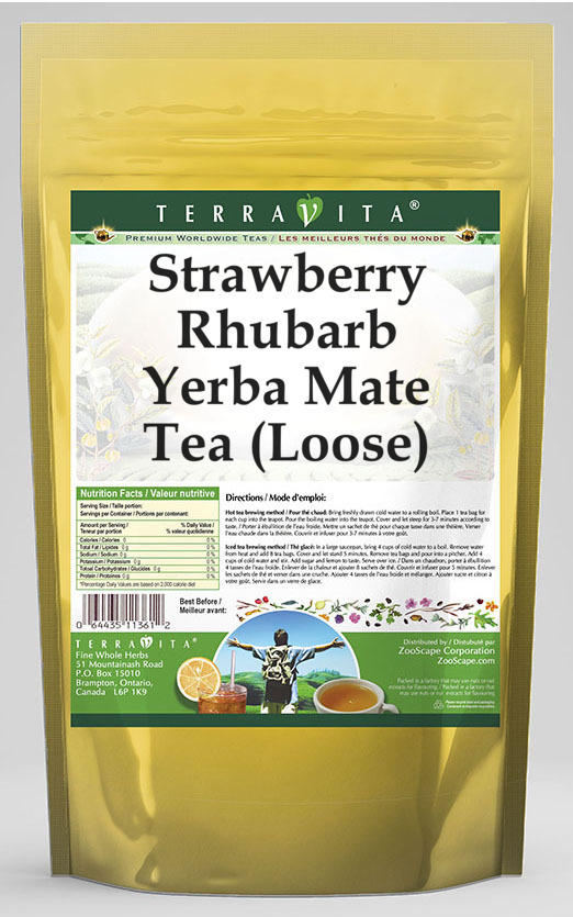 Strawberry Rhubarb Yerba Mate Tea (Loose)