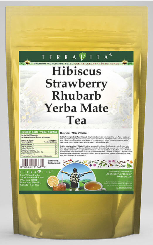 Hibiscus Strawberry Rhubarb Yerba Mate Tea