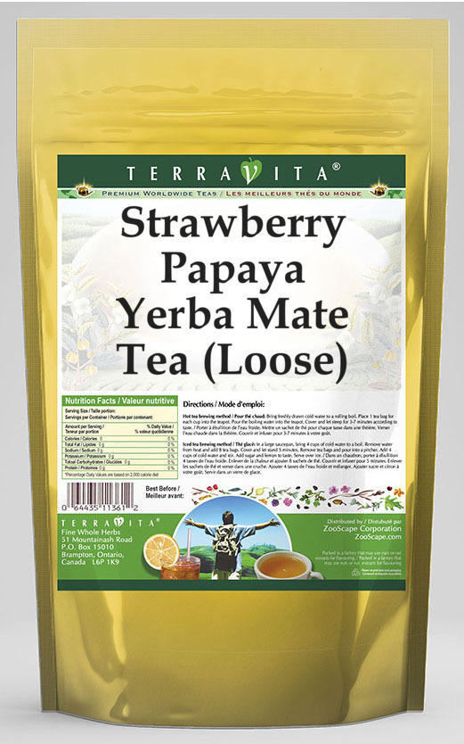 Strawberry Papaya Yerba Mate Tea (Loose)