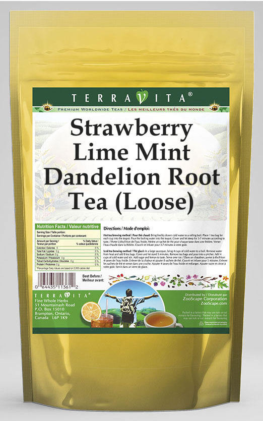 Strawberry Lime Mint Dandelion Root Tea (Loose)