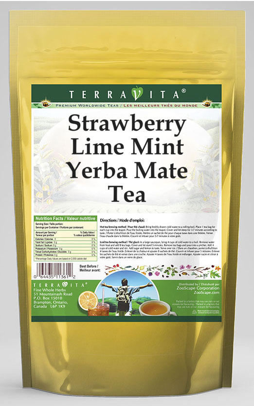 Strawberry Lime Mint Yerba Mate Tea