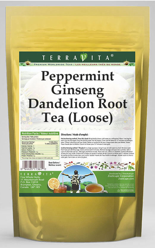 Peppermint Ginseng Dandelion Root Tea (Loose)