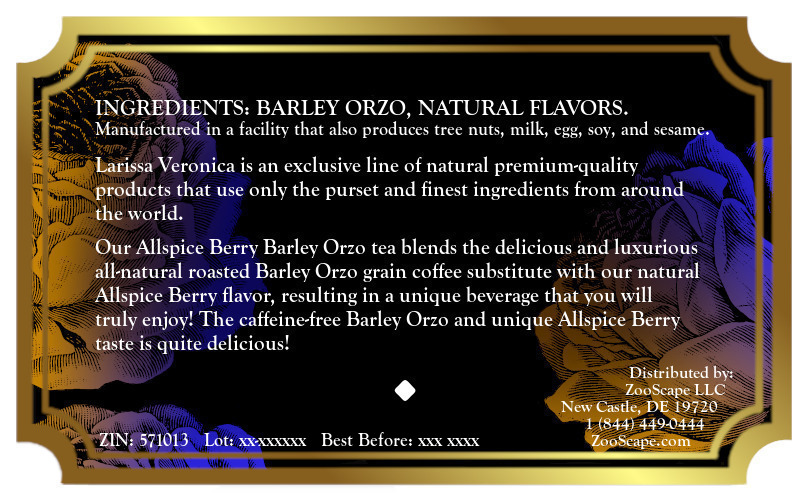 Allspice Berry Barley Orzo Tea <BR>(Single Serve K-Cup Pods)