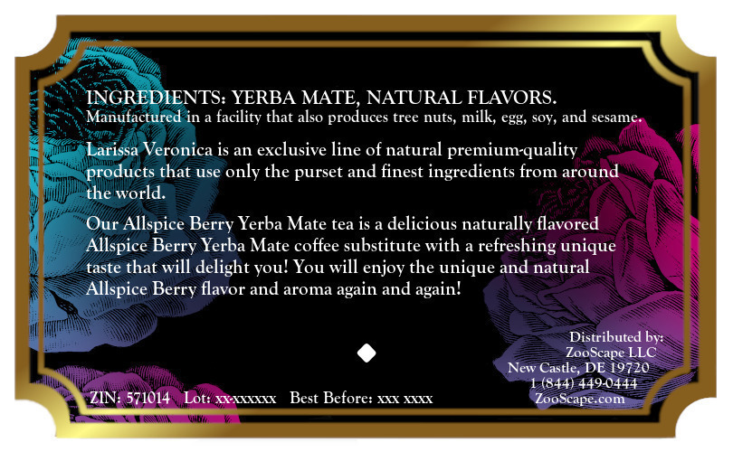 Allspice Berry Yerba Mate Tea <BR>(Single Serve K-Cup Pods)