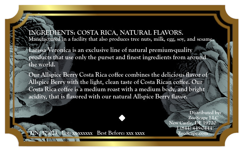 Allspice Berry Costa Rica Coffee <BR>(Single Serve K-Cup Pods)