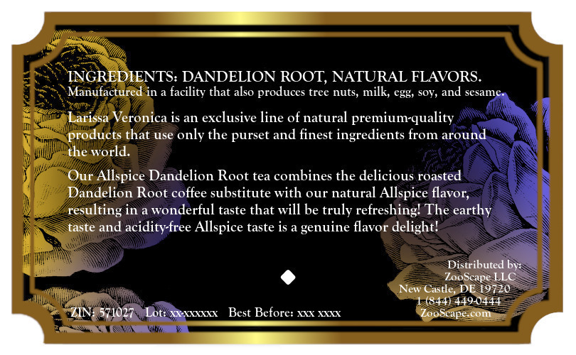 Allspice Dandelion Root Tea <BR>(Single Serve K-Cup Pods)