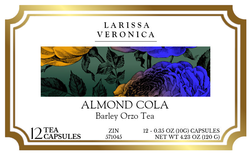 Almond Cola Barley Orzo Tea <BR>(Single Serve K-Cup Pods) - Label