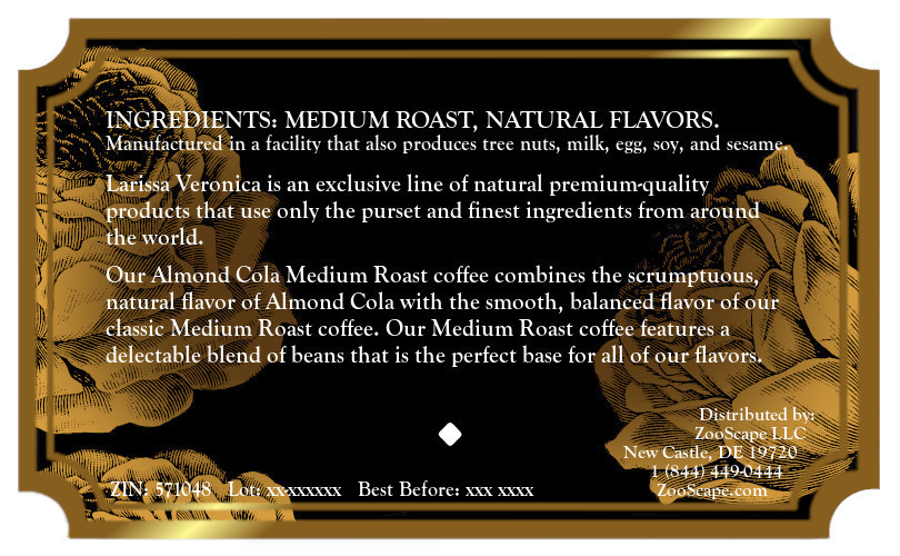 Almond Cola Medium Roast Coffee <BR>(Single Serve K-Cup Pods)