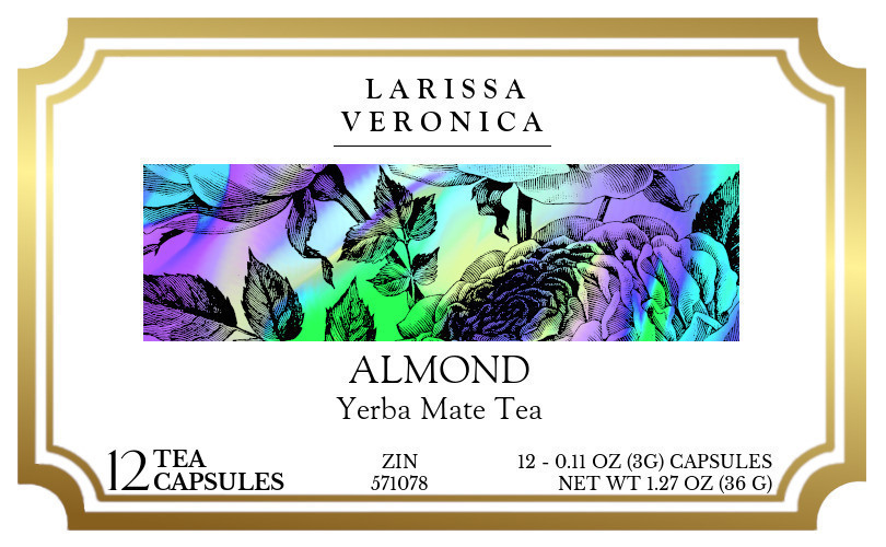 Almond Yerba Mate Tea <BR>(Single Serve K-Cup Pods) - Label