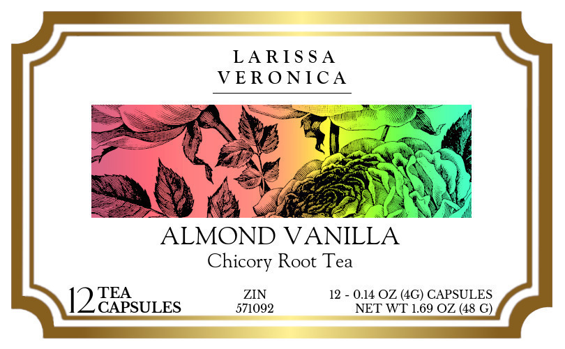 Almond Vanilla Chicory Root Tea <BR>(Single Serve K-Cup Pods) - Label