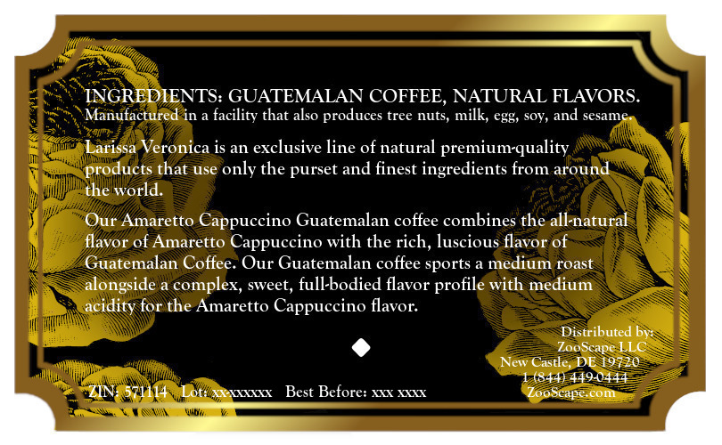 Amaretto Cappuccino Guatemalan Coffee <BR>(Single Serve K-Cup Pods)