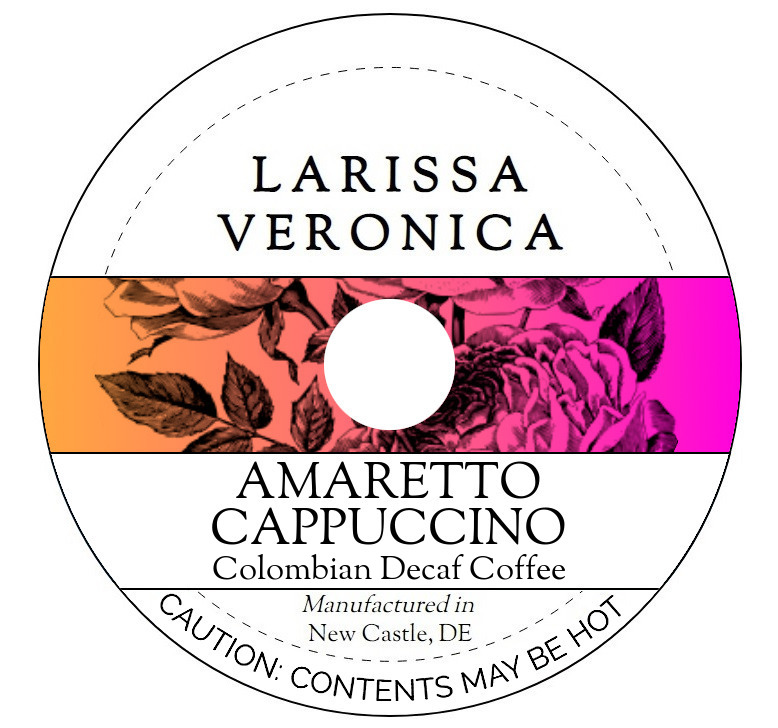 Amaretto Cappuccino Colombian Decaf Coffee <BR>(Single Serve K-Cup Pods)