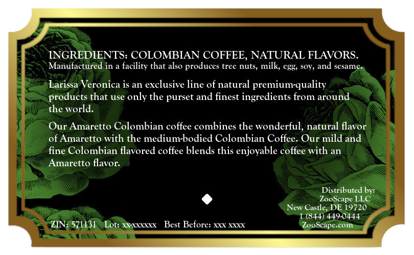Amaretto Colombian Coffee <BR>(Single Serve K-Cup Pods)
