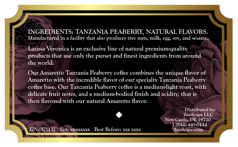 Amaretto Tanzania Peaberry Coffee <BR>(Single Serve K-Cup Pods)