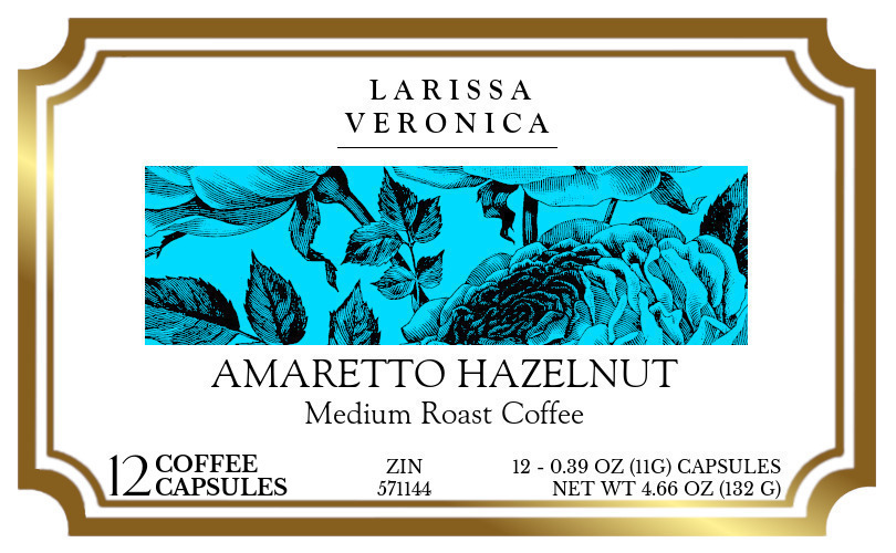 Amaretto Hazelnut Medium Roast Coffee <BR>(Single Serve K-Cup Pods) - Label