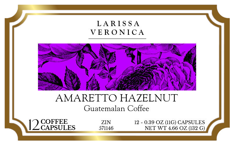 Amaretto Hazelnut Guatemalan Coffee <BR>(Single Serve K-Cup Pods) - Label