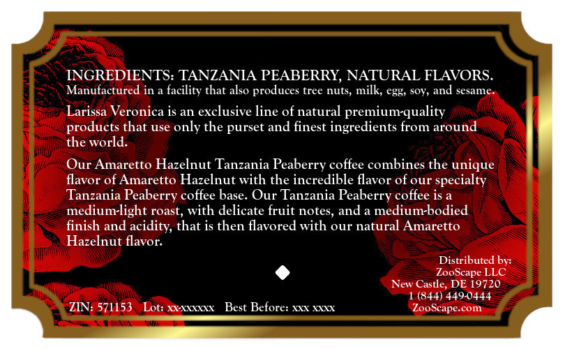 Amaretto Hazelnut Tanzania Peaberry Coffee <BR>(Single Serve K-Cup Pods)