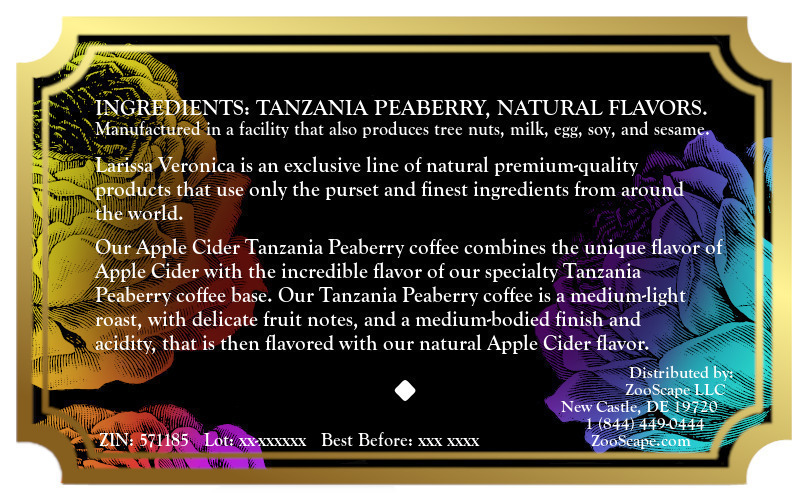 Apple Cider Tanzania Peaberry Coffee <BR>(Single Serve K-Cup Pods)