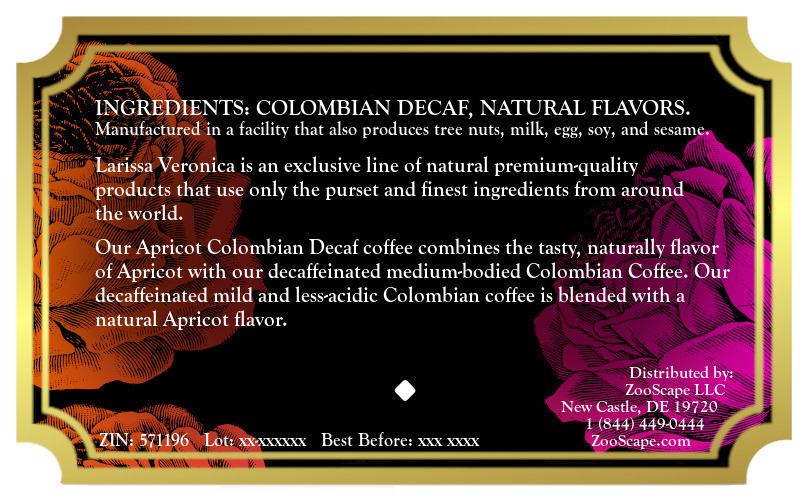 Apricot Colombian Decaf Coffee <BR>(Single Serve K-Cup Pods)