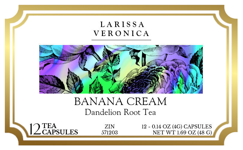 Banana Cream Dandelion Root Tea <BR>(Single Serve K-Cup Pods) - Label