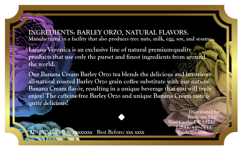 Banana Cream Barley Orzo Tea <BR>(Single Serve K-Cup Pods)