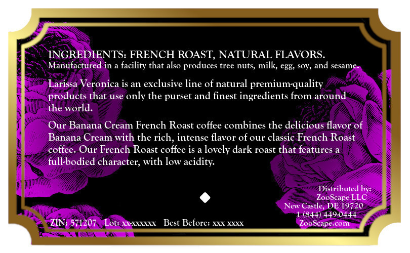 Banana Cream French Roast Coffee <BR>(Single Serve K-Cup Pods)