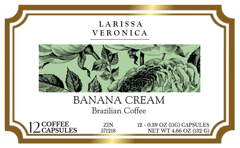 Banana Cream Brazilian Coffee <BR>(Single Serve K-Cup Pods) - Label