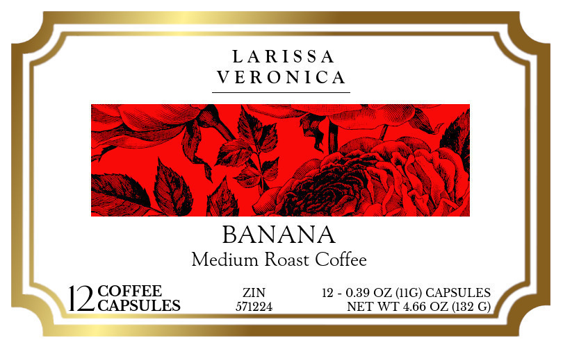 Banana Medium Roast Coffee <BR>(Single Serve K-Cup Pods) - Label